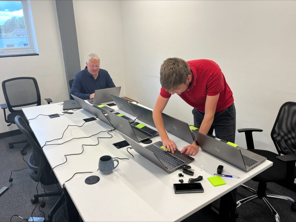 Jack & Graham fixing computers
